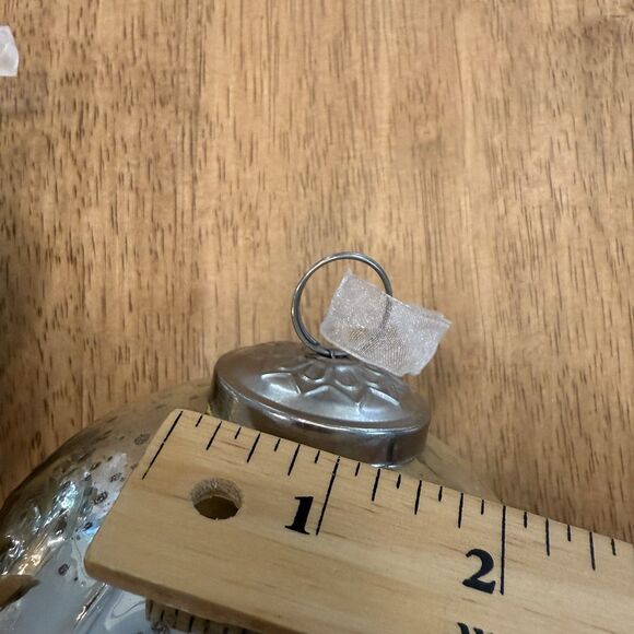 Set 3 Large Mercury Glass Kugel Style Gold Vine Ornaments ~4.5” Christmas Heavy - Picture 9 of 15